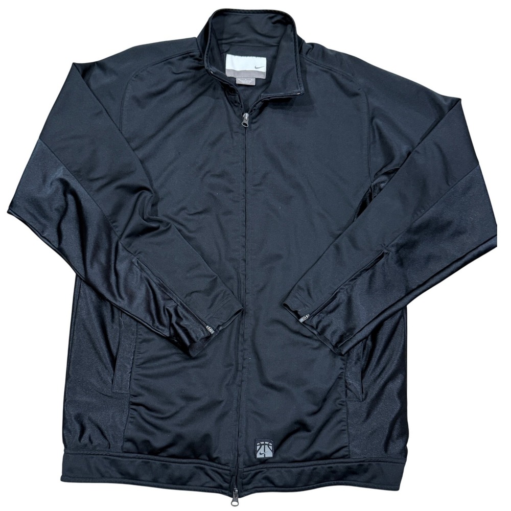 Nike‎ Basketball Men's Full Zip Track Jacket Black Dri-Fit Athletic Vintage Y2K